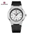 NAVIFORCE 9233 Classic Quartz Leather Men's Wristwatches Casual Wild Man Clock 30m Waterproof Male Watches with Seiko Movement - Silver White Black
